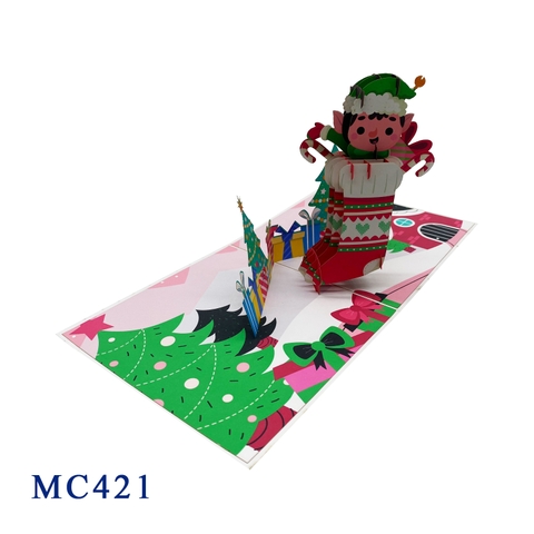 Christmas Elves Sock Pop Up Card