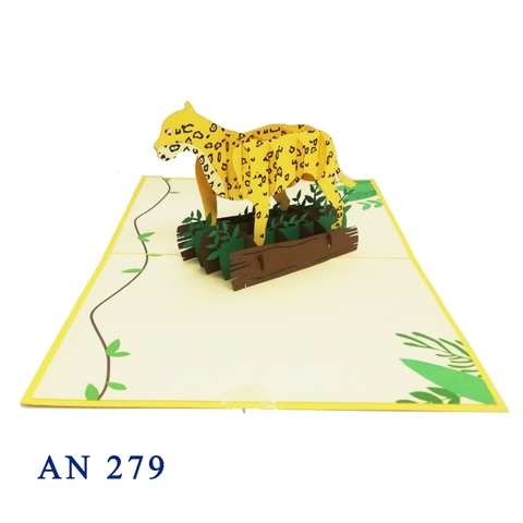 Leopard 3d pop up card