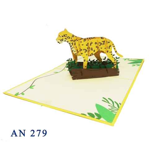 Leopard 3d pop up card