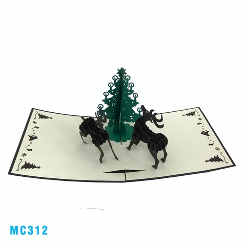 Noel Trees & Reindeers Pop Up Card