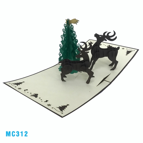 Noel Trees & Reindeers Pop Up Card