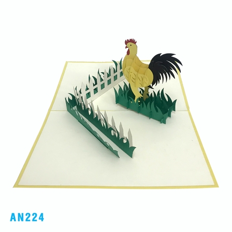 Rooster Pop Up Card