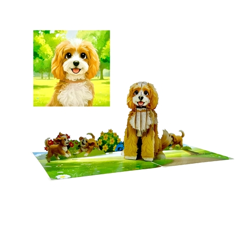Cavalier King Charles Spaniel Dog Pop-Up Card