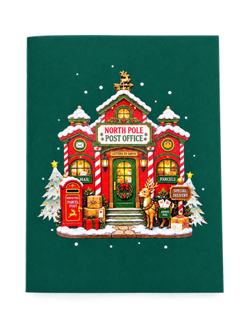 North Pole Post Office 3D Christmas Pop Up Card
