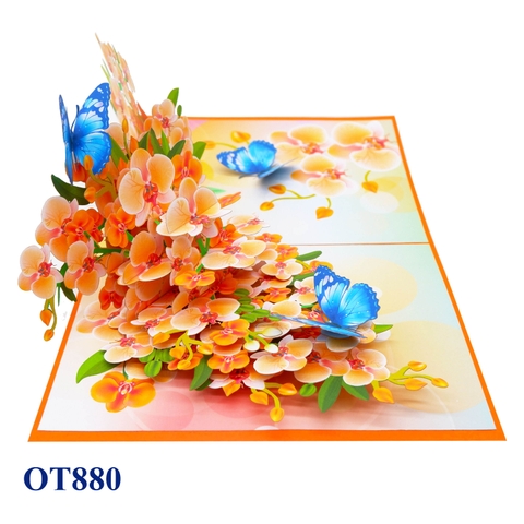 Orchid Flowers Pop Up Card