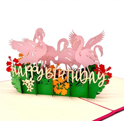 Flamingo Birthday Pop-Up Card