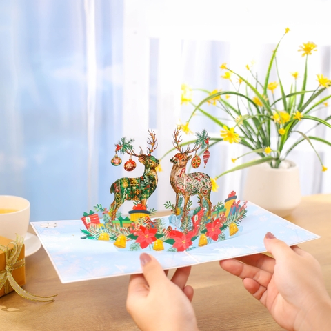 Reindeers Christmas Pop Up Card