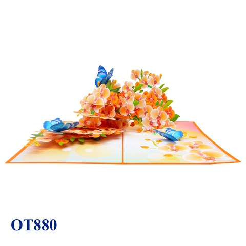 Orchid Flowers Pop Up Card
