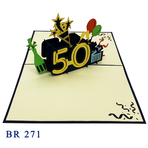Happy 50th Birthday Pop Up Card