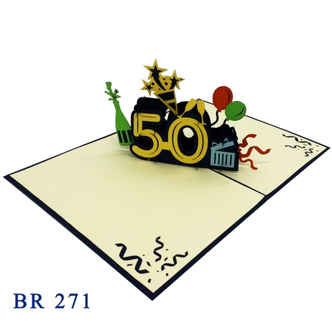 Happy 50th Birthday Pop Up Card