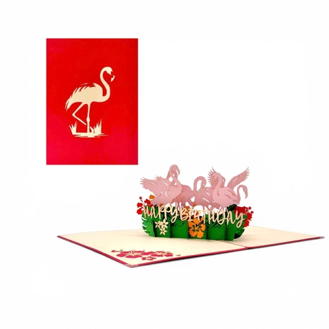 Flamingo Birthday Pop-Up Card