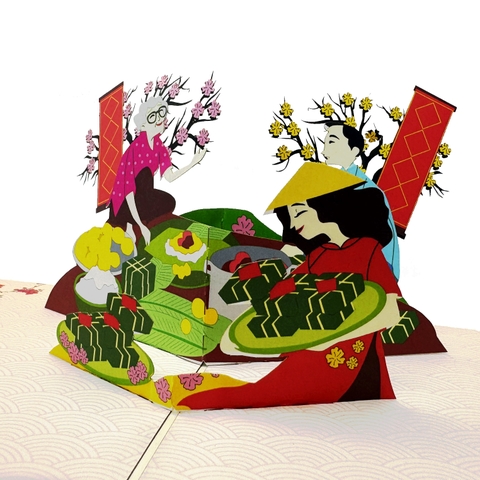 Tet Lunar New Year Pop Up Card