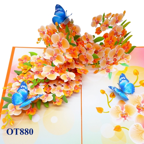 Orchid Flowers Pop Up Card