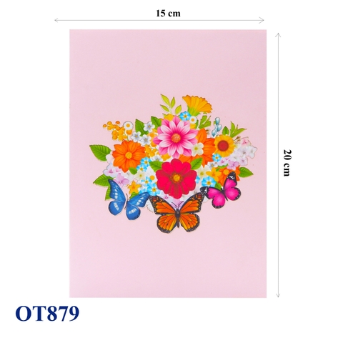 Flowers Butterflies Pop Up Card