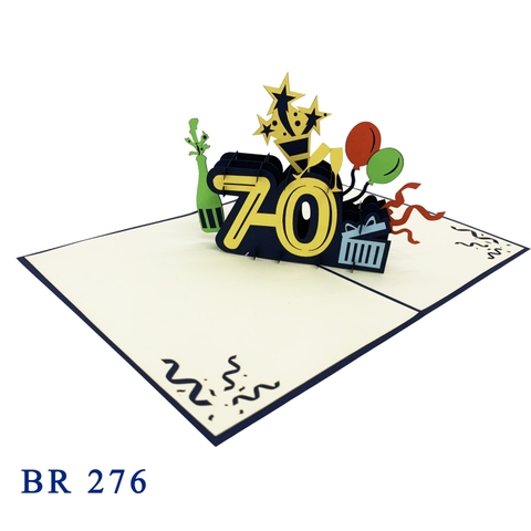 70th Birthday Pop Up Card
