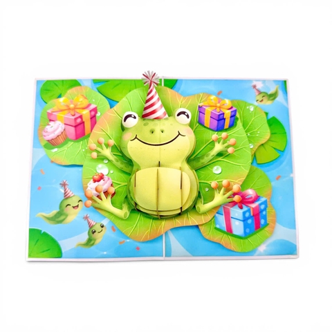 Frog Birthday Pop-Up Card