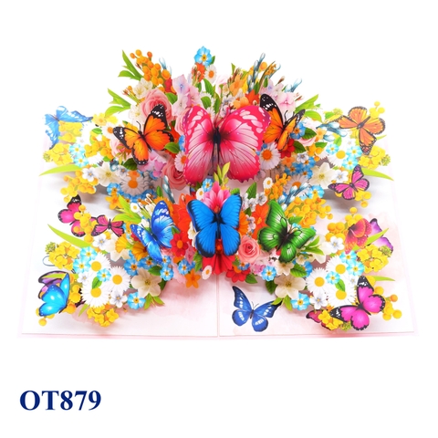 Flowers Butterflies Pop Up Card