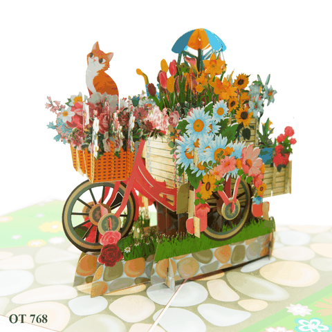 Flowers Cart Pop Up Card