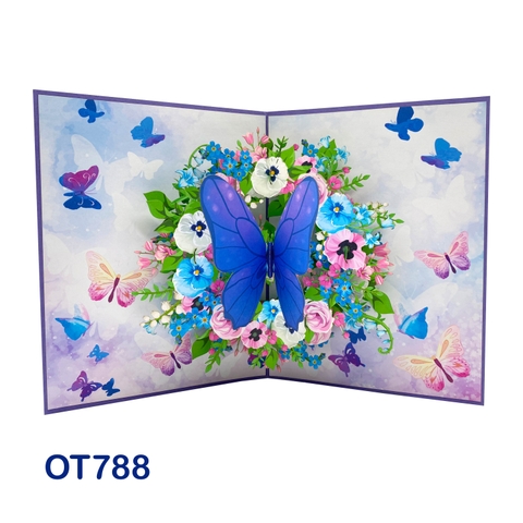 Pansies Flowers Pop Up Card