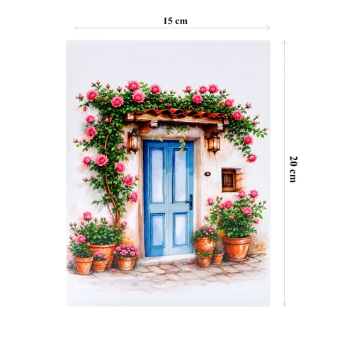 3D Pop Up Flower Garden Greeting Card – Romantic Door & Rose Design