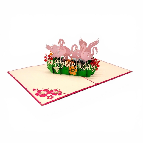 Flamingo Birthday Pop-Up Card