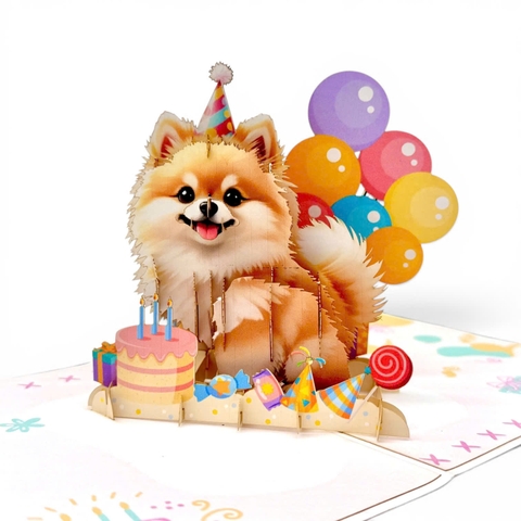 Birthday Puppy Pop-Up Card – Cute 3D Greeting Card for Dog Lovers
