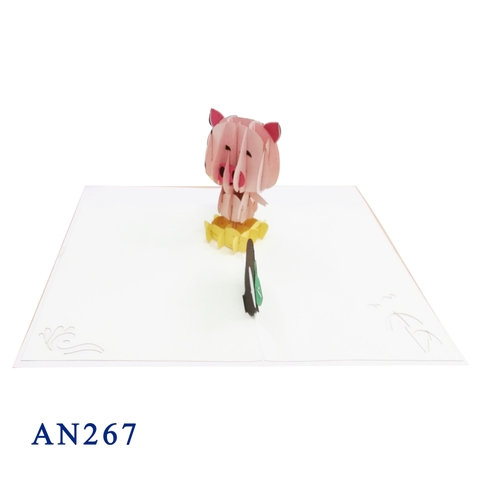 Pink Pig Pop Up Card