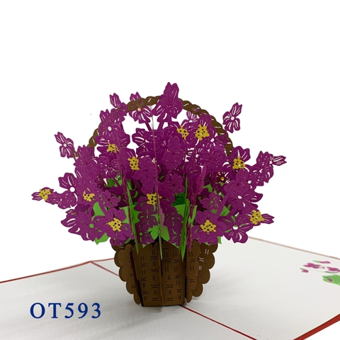 African Violets Pop Up Card