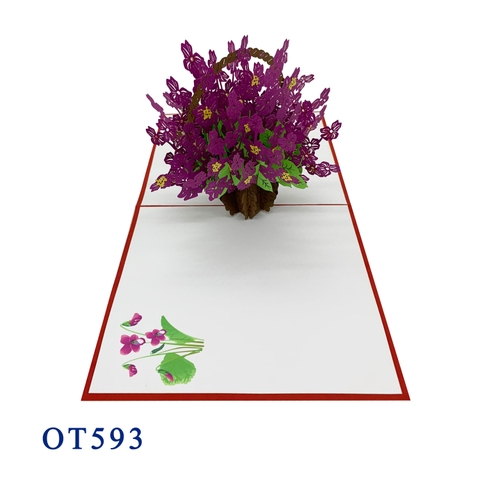African Violets Pop Up Card