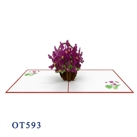 African Violets Pop Up Card