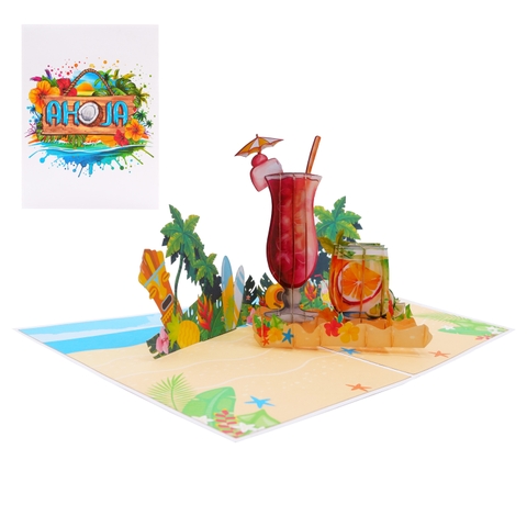 Aloha Cocktail Pop Up Card