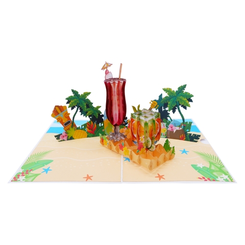 Aloha Cocktail Pop Up Card