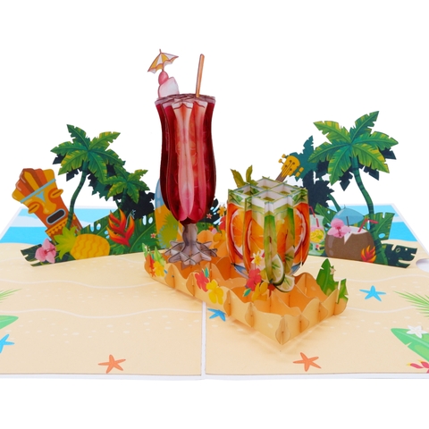 Aloha Cocktail Pop Up Card