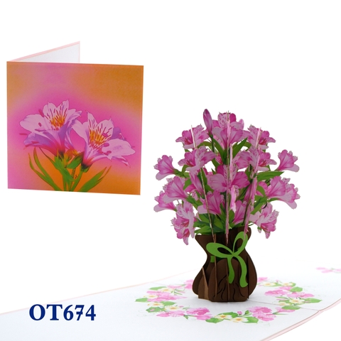Alstroemeria Hybrids Flowers Pop Up Card
