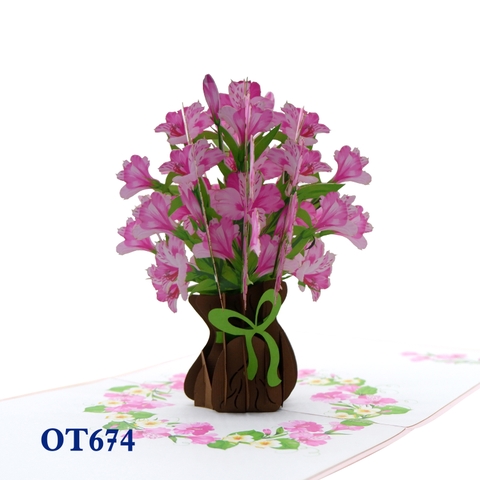 Alstroemeria Hybrids Flowers Pop Up Card