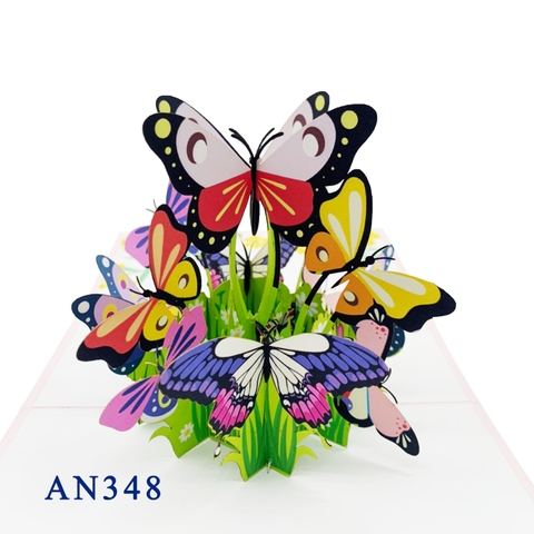 Colorful Butterflies Pop Up Card