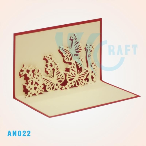 Flowers And Butterflies Pop Up Card