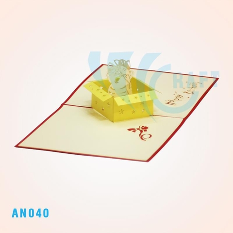 KITTENS IN BIRTHDAY BOX POP UP CARD
