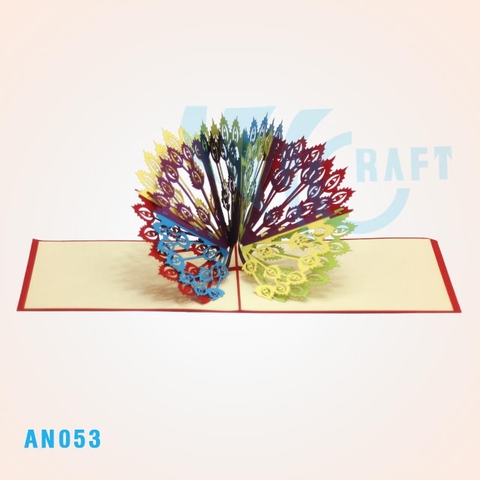 Peacock Pop Up Card 3D