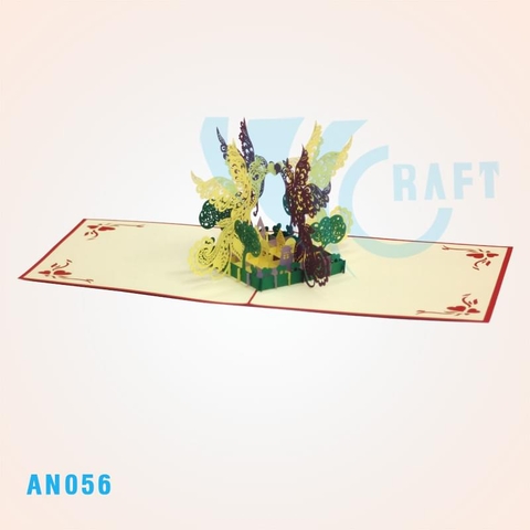 Peacocks Pop Up Card