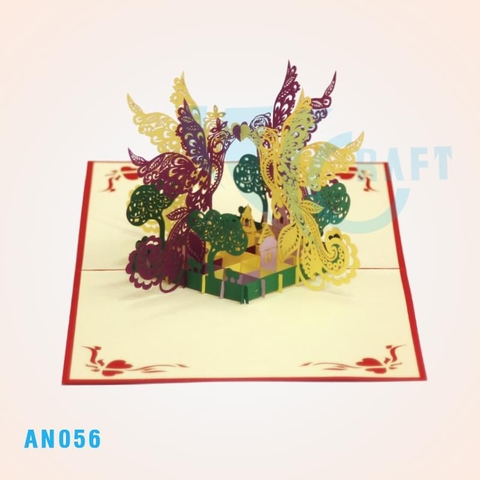 Peacocks Pop Up Card