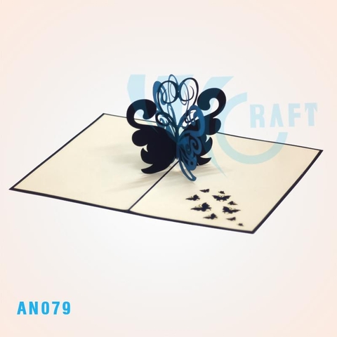 Blue Butterflies Pop Up Card