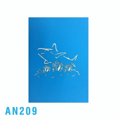 Blue Shark Pop Up Card