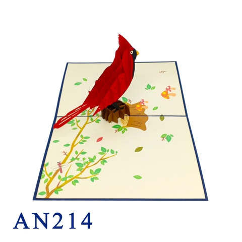 Cardinal Bird 3D Pop Up Card