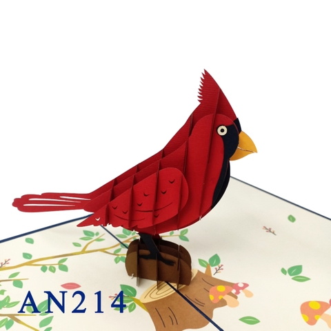 Cardinal Bird 3D Pop Up Card