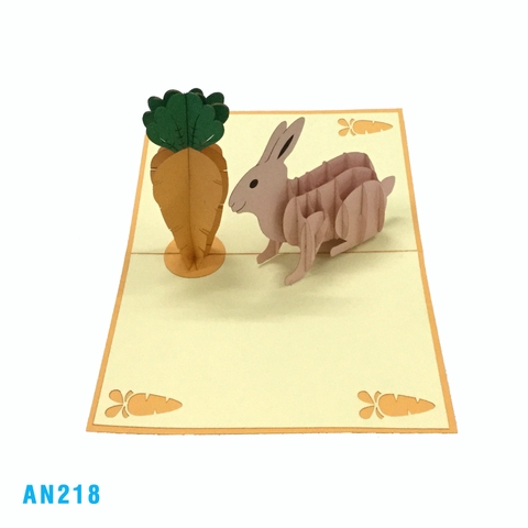Rabbit & Carrot Pop Up Card
