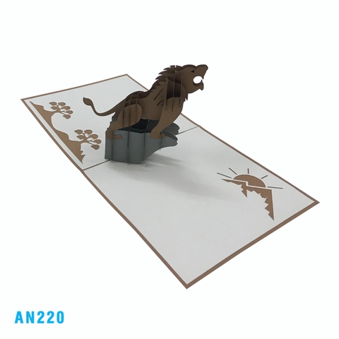 An220 Lion 3d Pop Up Card
