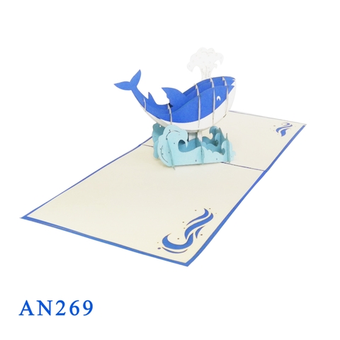 Whale pop up 3d card