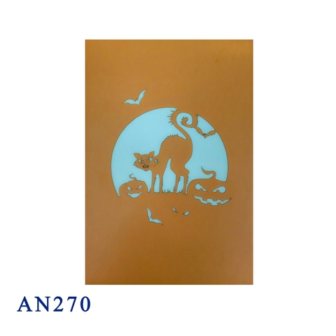 Cat Halloween 3d Pop Up Card