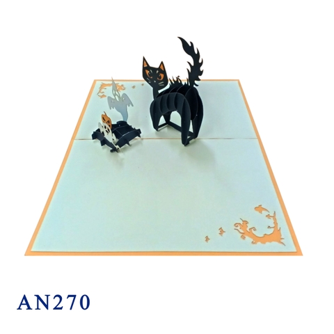 Cat Halloween 3d Pop Up Card